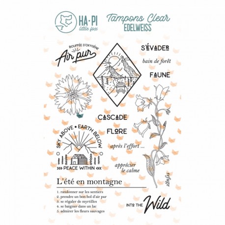 HPLF-ED-T2415   HA PI LITTLE FOX COLLECTION EDELWEISS TAMPONS CLEAR EN MONTAGNE