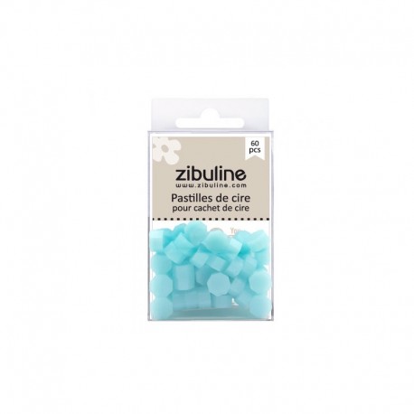 122405PCGB   ZIBULINE PASTILLES DE CIRE À CACHETER GIVRÉES BLEU CIEL