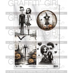 GRAFFITI' GIRL COLLECTION FRISSONS NOCTURNES PLANCHE DE RHODOÏD A4