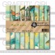 GRAFFITI' GIRL COLLECTION MER ET SABLE BLOC PAPIERS 15cm x 15cm