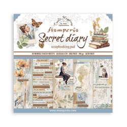 SBBS103   STAMPERIA SECRET DIARY 10 feuilles R/V 20.3cm x 20.3cm 190gr