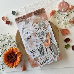 LOV101   CHOU & FLOWERS COLLECTION PEACE AND LOVE DIE CUTS TERRACOTTA