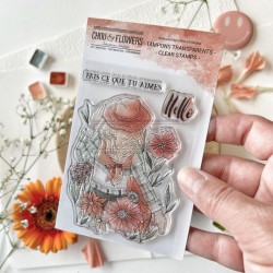 LOV108   CHOU & FLOWERS COLLECTION PEACE AND LOVE TAMPON CLEAR COWGIRL