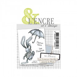 EI-54-A7-01   L'ENCRE ET L'IMAGE TAMPONS CLEAR LES LONGUES OREILLES AIMENT LA PLUIE