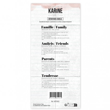 KAT3503   LES ATELIERS DE KARINE FAMILY TAMPON CLEAR CARTE DÉFINITIONS FAMILLE