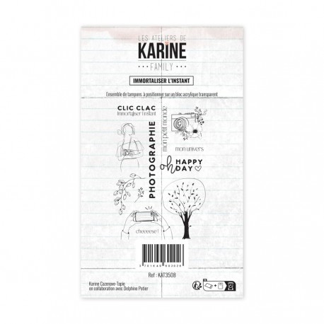 KAT3508   LES ATELIERS DE KARINE FAMILY TAMPON CLEAR CARTE IMMORTALISER L'INSTANT