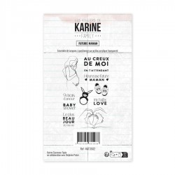 KAT3502   LES ATELIERS DE KARINE FAMILY TAMPON CLEAR CARTE FUTURE MAMAN