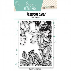 LM-TCP1-058    LOVE IN THE MOON AUTOMNE CHALEUREUX TAMPONS CLEAR TEXTURE FEUILLES