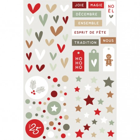 HPLF-MLC-STI   HA PI LITTLE FOX COLLECTION MERRY LITTLE CHRISTMAS STICKERS