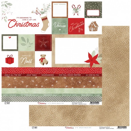 HPLF-MLC-01   HA PI LITTLE FOX COLLECTION MERRY LITTLE CHRISTMAS N.1  30.5 cm x 30.5 cm