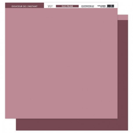 FDPUL224003   FLORILEGES DESIGN  PAPIER UNI DUO PRUNE