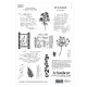 FDA224001  FLORILEGES DESIGN CARNET NATURE STICKERS TRANSPARENTS MOTIFS NOIRS