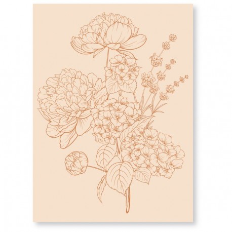 FDPE224002   FLORILEGES DESIGN CARNET NATURE PLAQUE D'EMBOSSAGE BOUQUET 3D 12cm x 17.5cm