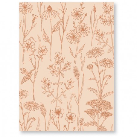 FDPE224001   FLORILEGES DESIGN CARNET NATURE PLAQUE D'EMBOSSAGE FLEURS DES CHAMPS 12cm x 17.5cm