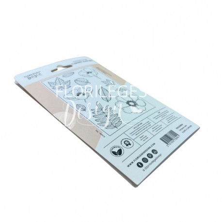 FDCL224004   FLORILEGES DESIGN CARNET NATURE TAMPONS CLEAR FLEURS À COMPOSER