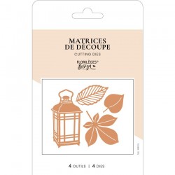 FDD224003   FLORILEGES DESIGN CARNET NATURE OUTILS DE DÉCOUPE LANTERNE AUX FEUILLES