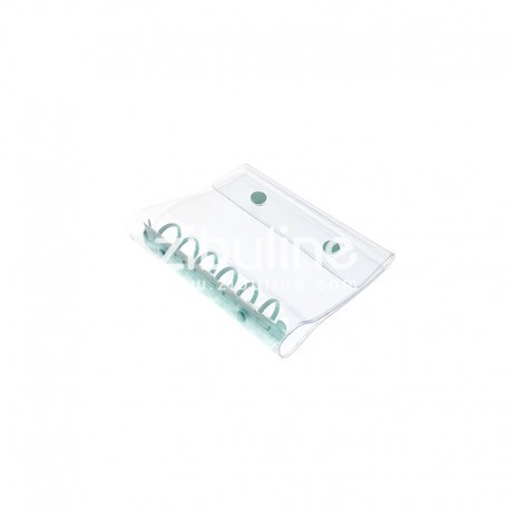 12409CEVE   ZIBULINE CLASSEUR TRANSPARENT ESSENTIEL VERT D'EAU 12cm x 14.8cm