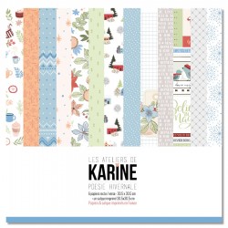 KAC3608   LES ATELIERS DE KARINE POÉSIE HIVERNALE 6 FEUILLES + 1 CALQUE IMPRIMÉ