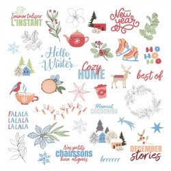 KADCC36   LES ATELIERS DE KARINE POÉSIE HIVERNALE DIE CUTS CALQUES x35 pièces