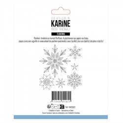 KAB3602   LES ATELIERS DE KARINE POÉSIE HIVERNALE POCHOIR BRODERIE FLOCONS