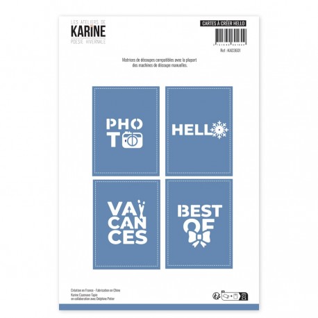 KAD3601   LES ATELIERS DE KARINE POÉSIE HIVERNALE DIES CARTES À CRÉER HELLO