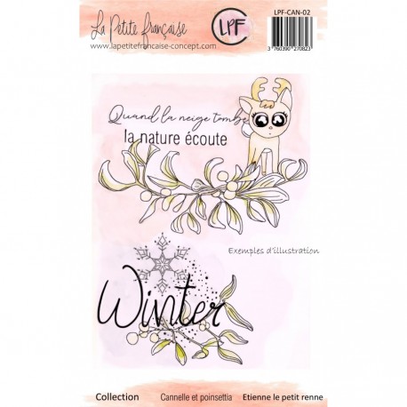 LPF-CAN-02   LA PETITE FRANÇAISE COLLECTION CANNELLE ET POINSETTIA TAMPONS CLEAR ETIENNE LE PETIT RENNE