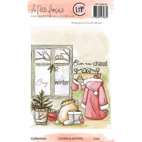 LPF-CAN-01   LA PETITE FRANÇAISE COLLECTION CANNELLE ET POINSETTIA TAMPONS CLEAR COSY