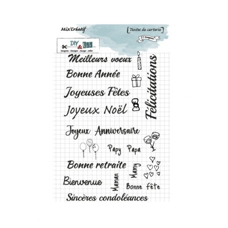 22411-02   DIY & Cie TAMPONS CLEAR TEXTES DE CARTERIE