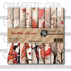 GRAFFITI' GIRL COLLECTION SOUFFLE D'HIVER BLOC PAPIERS 15cm x 15cm