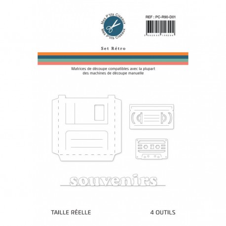PC-R90-D01   MES P'TITS CISEAUX COLLECTION RÉTRO 90'  MATRICES DE DÉCOUPE SET RÉTRO